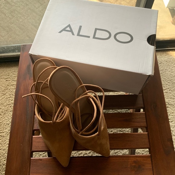 Tan suede heel ankle tie - Picture 6 of 6